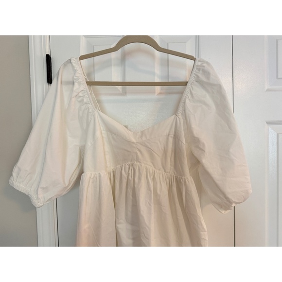 Banana Republic White Mini Baby Doll Dress - NWT Medium Petite - Picture 3 of 8